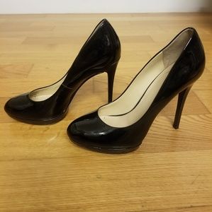 Black laquered leather pumps size 7.5 (38) feels 7